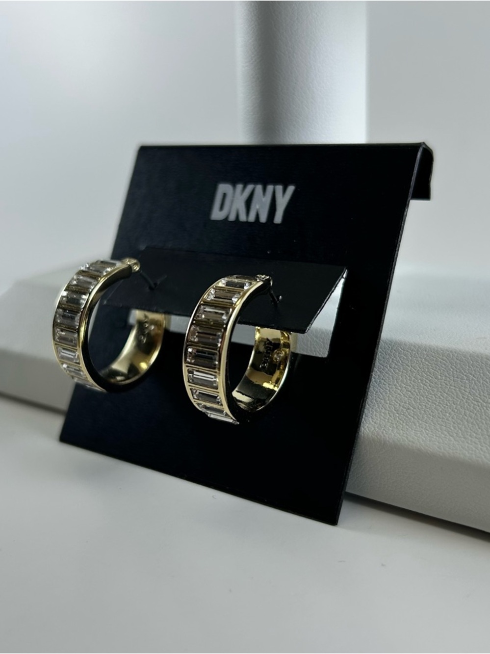 DKNY Gold Tone Cross Stud Earrings - Gold - Picture 3 of 7